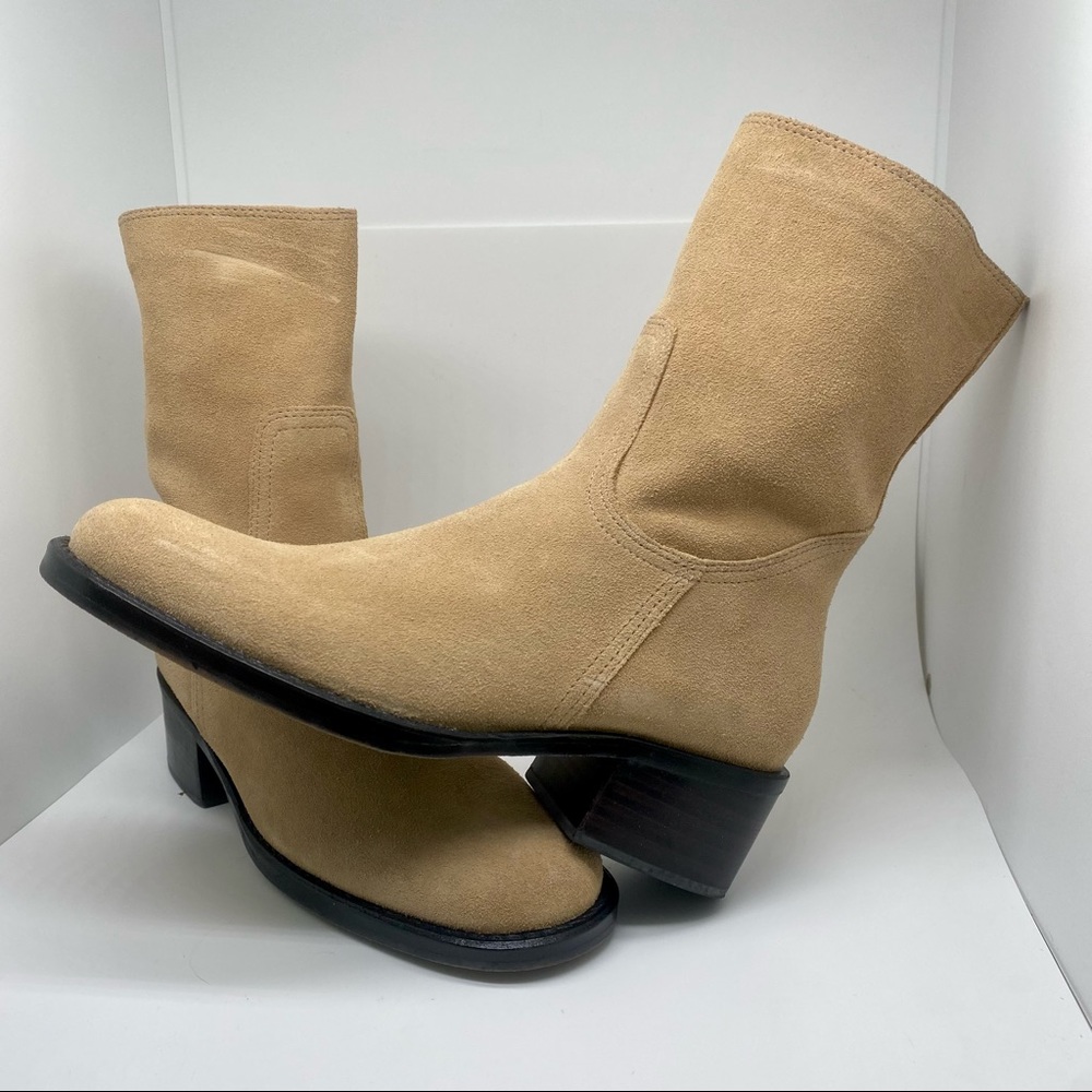 Nine West Leather Battalion Tan Boots
